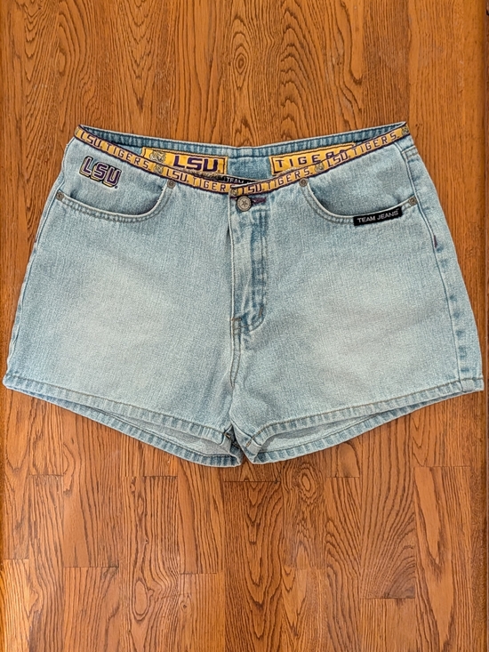Team Jeans Pants - Vintage LSU Tigers Team Jeans Denim Shorts Collegiate Game Day